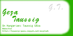 geza taussig business card